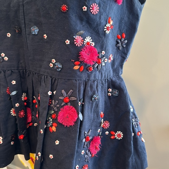 J.Crew Hand-embellished peplum top in cotton linen - Picture 5 of 15